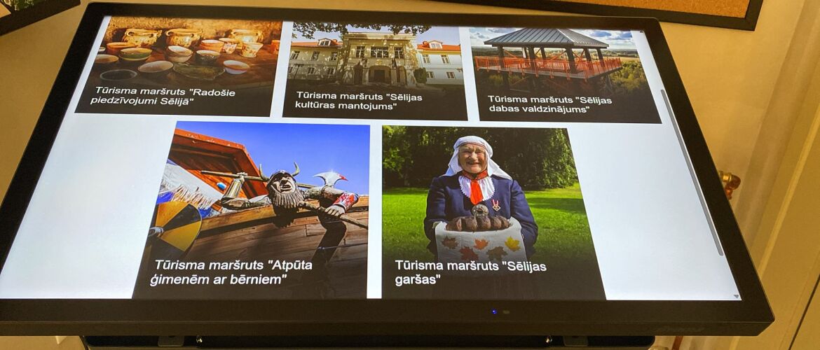 Krustpils pils apmeklētāju centrā uzstādīts interaktīvs stends